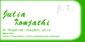 julia komjathi business card