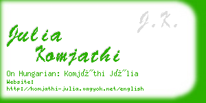 julia komjathi business card